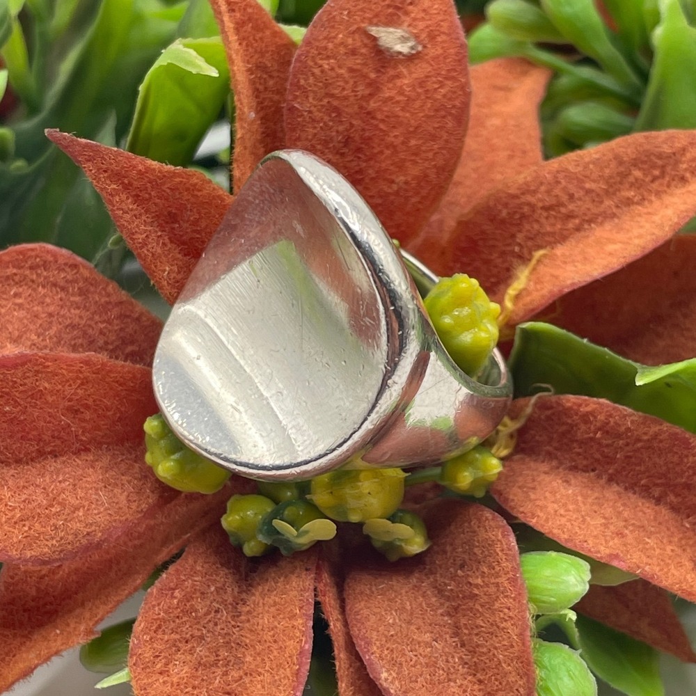 RLM Studio Robert Lee Morris Sterling Silver Concave Signet Ring Size 8.25 925